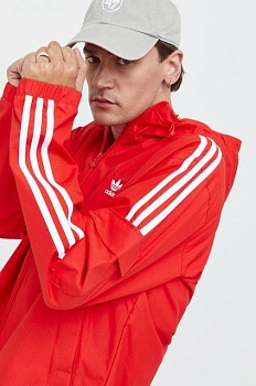 foto куртка adidas originals чоловіча колір червоний перехідна