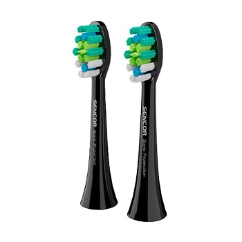 foto змінні насадки для електричної зубної щітки sencor toothbrush heads sox 102 чорні, 2 шт