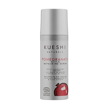 foto відновлювальна сироватка для обличчя kueshi naturals pomegranate vit-c repairing serum з екстрактом граната та вітаміном с, 50 мл