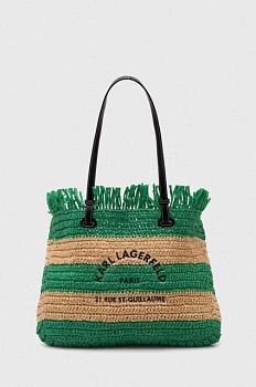 foto пляжная сумка karl lagerfeld цвет зелёный