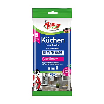 foto вологі серветки для кухні poliboy xxl kitchen wet wipes, 48 шт