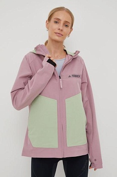 foto куртка outdoor adidas terrex колір рожевий