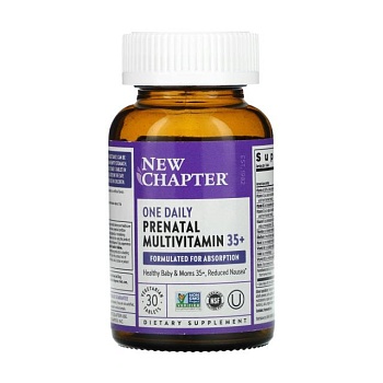 foto диетическая добавка мультивитаминный комплекс в таблетках new chapter one daily prenatal multivitamin 35+ для беременных, 30 шт