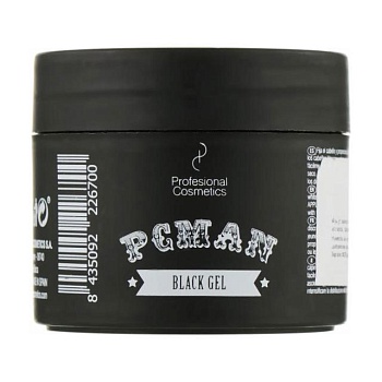 foto чоловічий гель для укладки волосся profesional cosmetics c man black gel чорний, 100 мл
