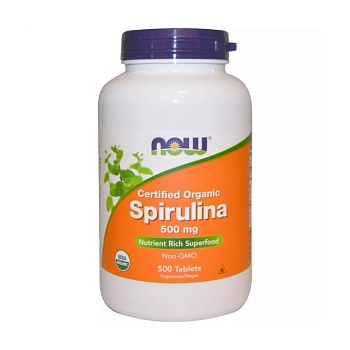 foto диетическая добавка в таблетках now foods spirulina спирулина, 500 мг, 500 шт