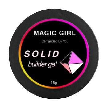 foto гель для нарощування нігтів magic girl solid builder gel твердий, нюдовий, 15 мл