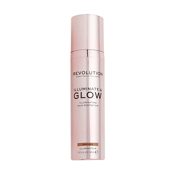 foto рідкий хайлайтер для обличчя makeup revolution illuminate & glow, bronze, 40 мл