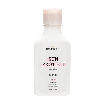 foto солнцезащитный крем для лица и тела hollyskin sun protect spf 30, 100 мл