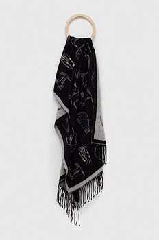 foto шарф medicine жіночий колір чорний візерунок
