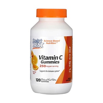 foto диетическая детская добавка витамины в жевательных конфетах doctor's best vitamin c gummies витамин c, 250 мг, 120 шт