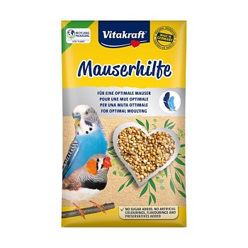 foto витаминная добавка для волнистых попугаев и экзотических птиц vitakraft mauserhilfe в период линьки, 20 г