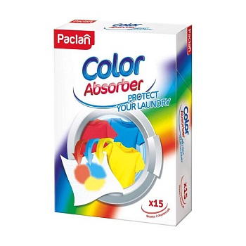 foto серветки для запобігання фарбування білизни під час прання paclan color absorber, 15 шт