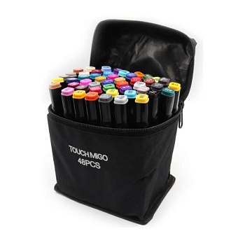 foto набор скетч-маркеров touch migo в сумке, 48 цветов (2828-48s)