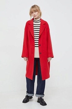 foto шерстяное пальто marc o'polo цвет красный переходной