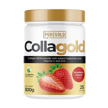 foto дієтична добавка в порошку pure gold collagold колаген полуничний дайкірі, 300 г