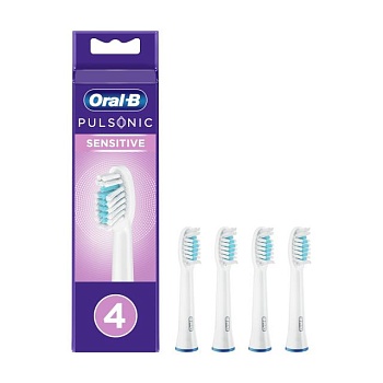 foto сменные насадки для электрической зубной щетки oral-b pulsonic sensitive для чувствительных зубов, 4 шт