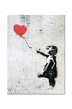 foto репродукция banksy, dziewczynka z czerwonym balonem 50 x 70 cm