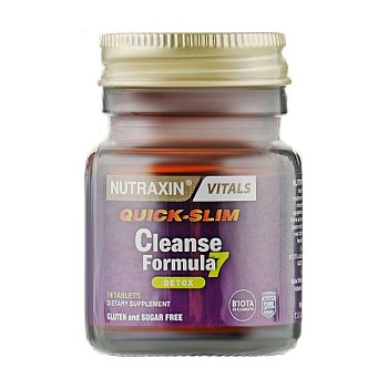 foto дієтична добавка в таблетках nutraxin slim quick-slim cleanse formula detox очищувальна формула, 14 шт