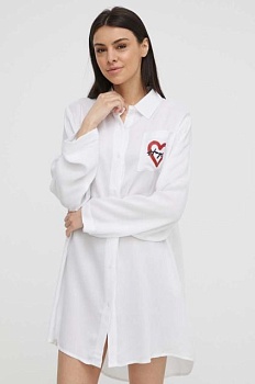 foto пижамная рубашка hugo женская цвет белый