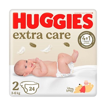 foto подгузники huggies extra care jumbo размер 2 (3-6 кг), 24 шт