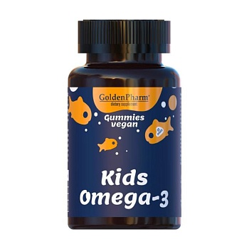 foto дієтична добавка для дітей golden pharm kids omega-3 веганський мармелад, 60 шт