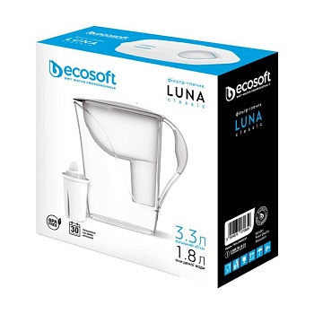 foto фільтр-глечик ecosoft luna classic білий, 3.3 л