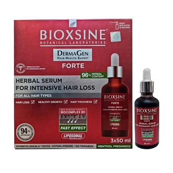 foto сироватка проти випадіння волосся biota bioxsine dermagen forte herbal serum for intensive hair loss, 3* 50 мл