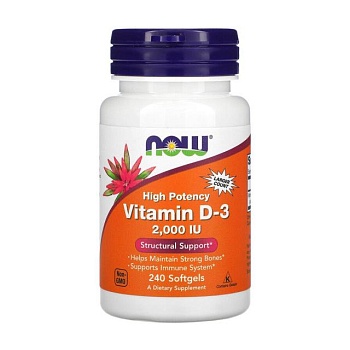 foto дієтична добавка вітаміни в капсулах now foods vitamin d3, 2000 мо, 240 шт