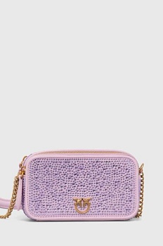foto замшевая сумочка pinko цвет фиолетовый