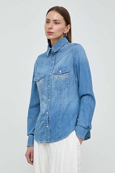 foto джинсова сорочка guess equity жіноча regular класичний комір w4rh76 d59k2