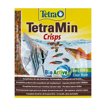 foto корм для аквариумных рыб tetra min crisps, 12 г