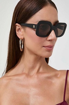 foto сонцезахисні окуляри luisa spagnoli жіночі колір чорний