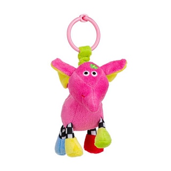 foto игрушка-погремушка canpol babies веселые зверьки слон, розовая, с рождения (2/284)