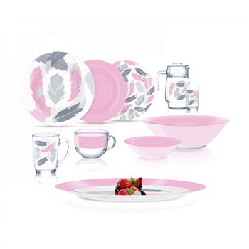foto столовий сервіз luminarc amb tirana pink, 46 предметів (q9308)