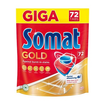foto таблетки для посудомоечной машины somat gold, 72 шт