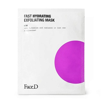 foto тканевая увлажняющая отшелушивающая маска для лица face d fast hydrating exfoliating mask, 1 шт