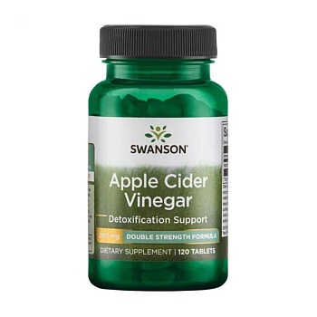 foto диетическая добавка в таблетках swanson apple cider vinegar яблочный уксус, 200 мг, 120 шт