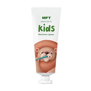 foto дитяча зубна паста mft kids ванільна груша, від 2 років, 25 мл