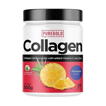foto дієтична добавка в порошку pure gold collagen колаген ананас, 300 г