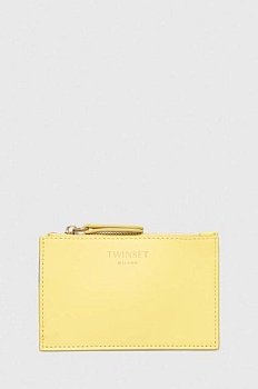 foto кожаный кошелек twinset женский цвет жёлтый