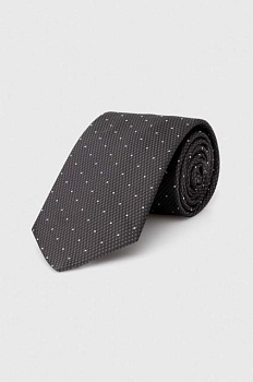 foto шелковый галстук boss цвет серый