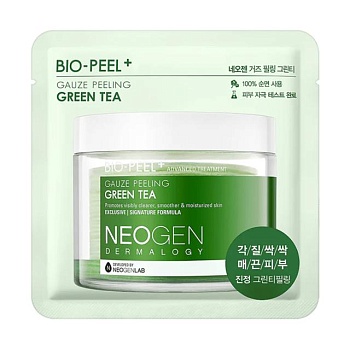 foto зволожувальний пілінг-диск для обличчя neogen dermalogy bio-peel gauze peeling green tea із зеленим чаєм, 9.5 мл