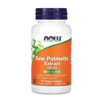 foto дієтична добавка в капсулах now foods saw palmetto extract екстракт пальмового дерева, для чоловіків, 320 мг, 90 шт