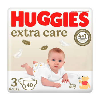 foto подгузники huggies extra care jumbo размер 3 (6-10 кг), 40 шт