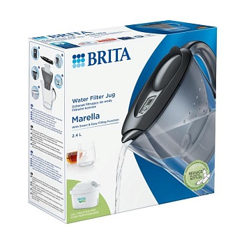 foto фільтр-глечик для води brita marella mx pro, графіт, 2.4 л