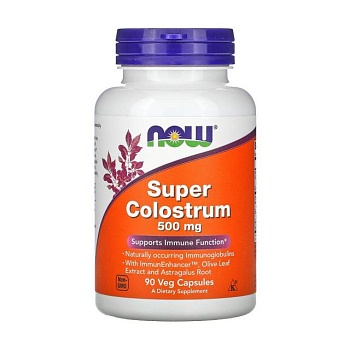 foto диетическая добавка в капсулах now foods super colostrum колострум 500 мг, 90 шт
