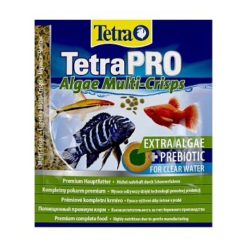 foto корм для травоядных рыб tetra pro algae multi-crisps с овощами, 12 г