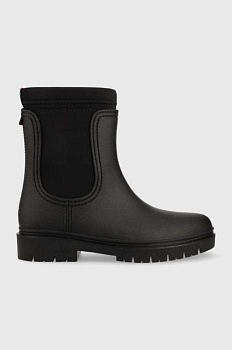 foto резиновые сапоги tommy hilfiger rain boot ankle женские цвет чёрный