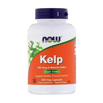 foto диетическая добавка в таблетках now foods kelp натуральный йод (ламинария) 325 мкг, 250 шт