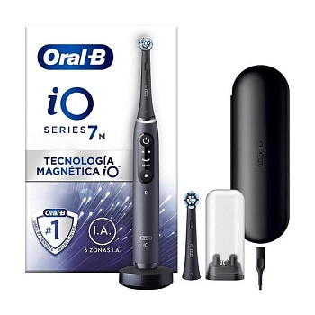 foto электрическая зубная щетка oral-b io series 7n black onyx с футляром, 1 шт